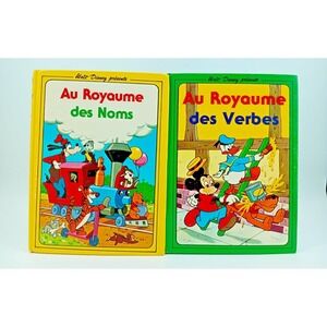 Walt Disney Vintage - Au Royaume des Noms & Verbes – French Kids Book Lot RARE